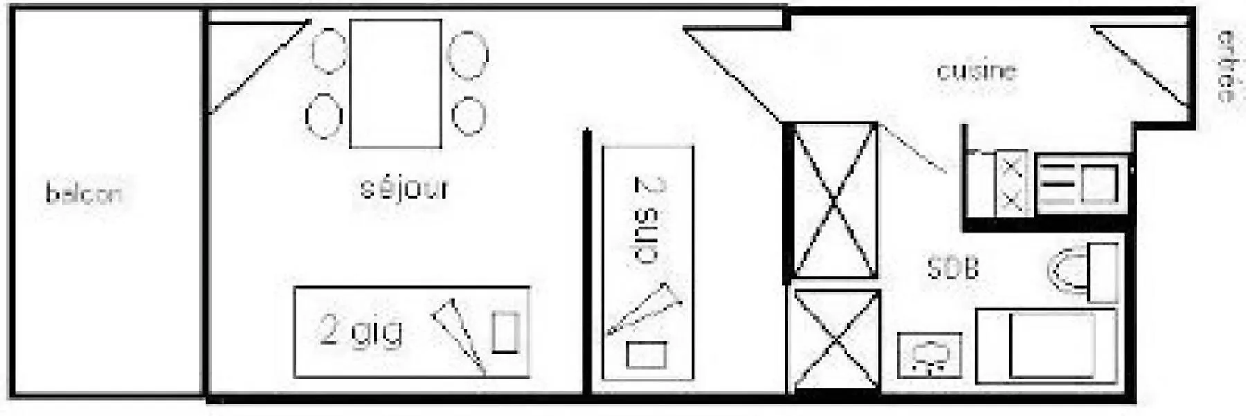 Apartment Residence Le France - Studio Cabine 3/4 P - Le France - Plagne Centre Mae-8834 La Plagne